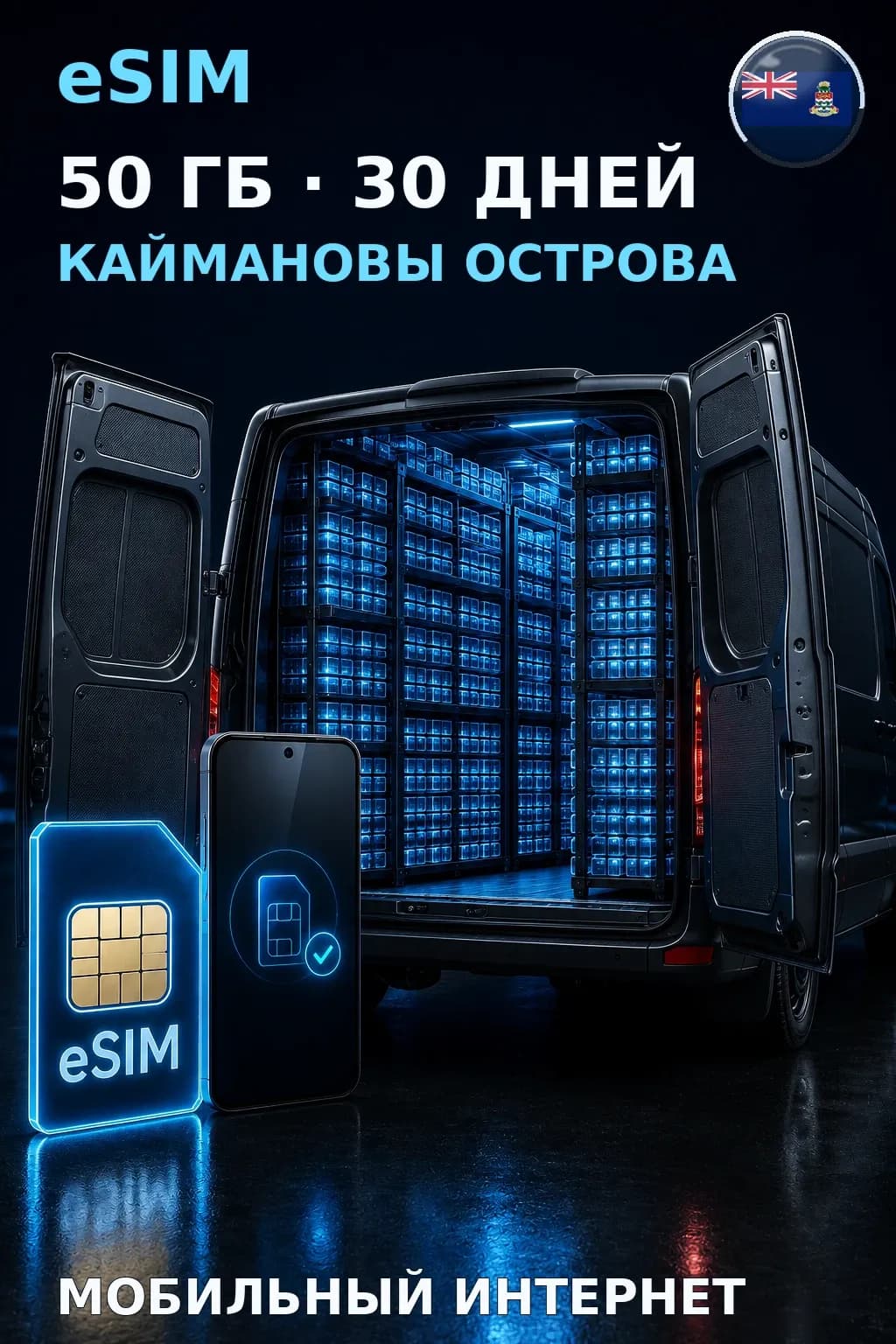 eSIM Каймановы Острова — 50 ГБ, 30 дней — интернет