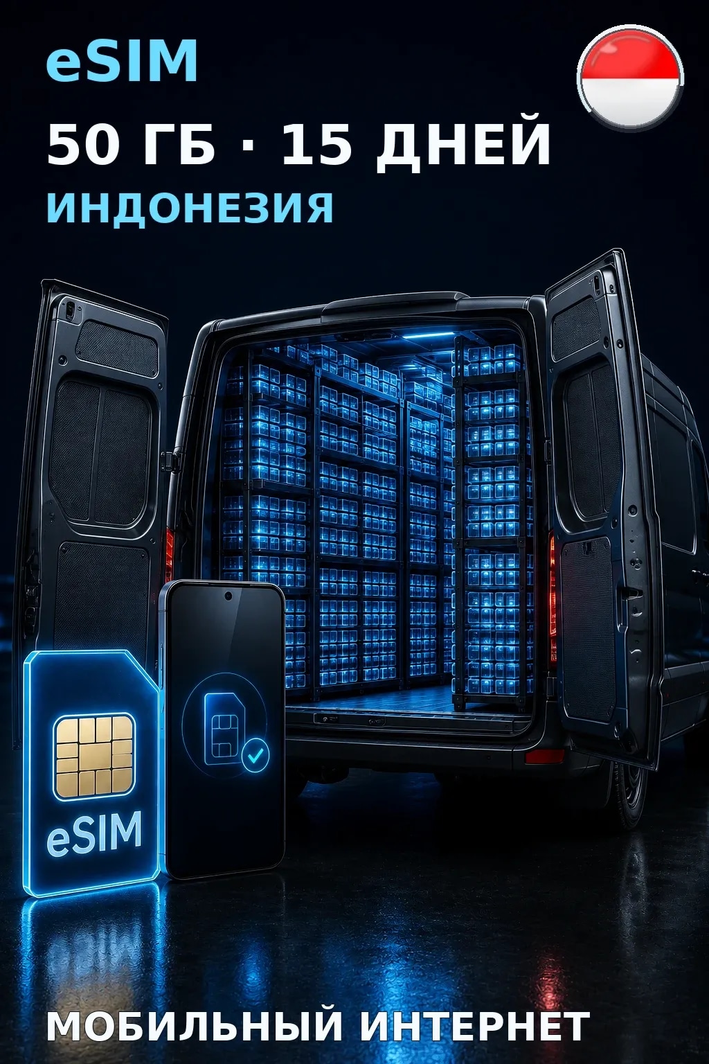 eSIM Индонезия — 50 ГБ, 15 дней — интернет