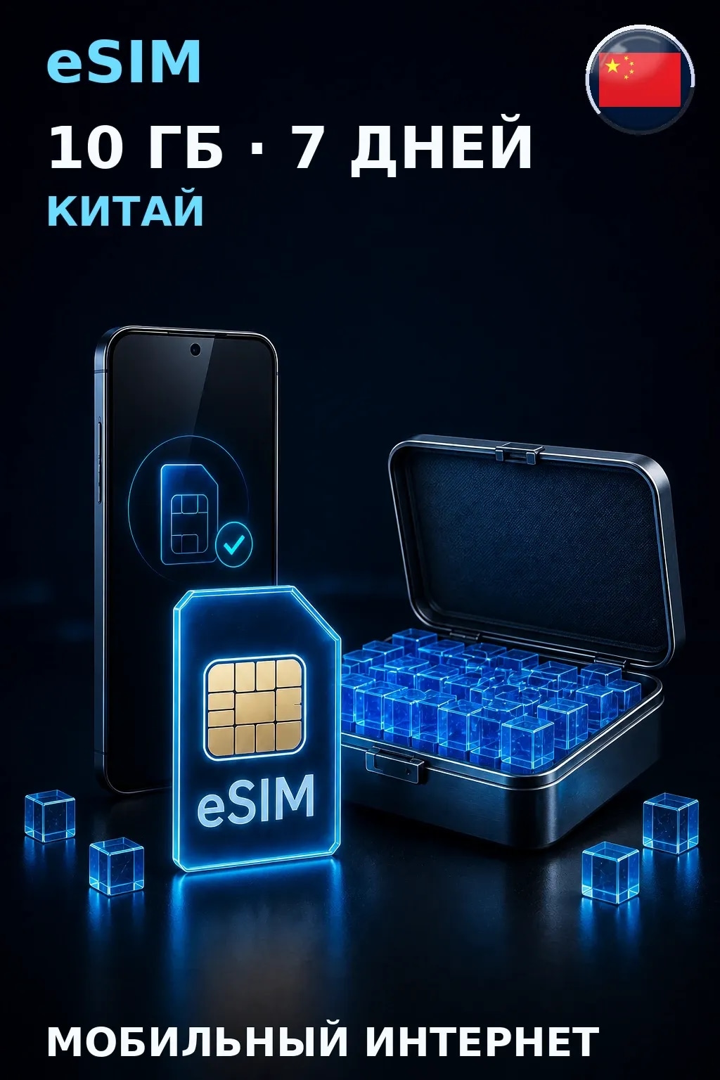 eSIM Китай — 10 ГБ, 7 дней — интернет