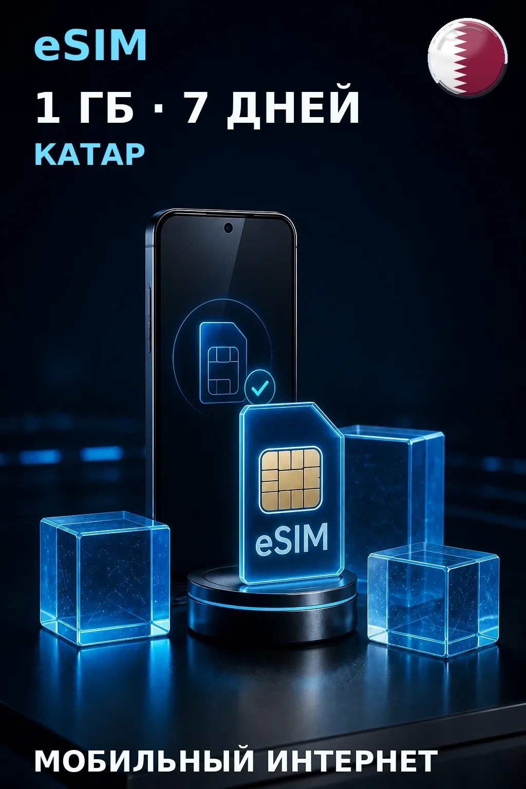 eSIM Катар — 1 ГБ, 7 дней — интернет